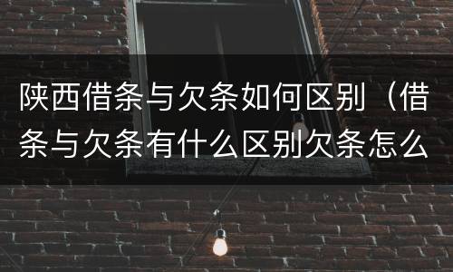 陕西借条与欠条如何区别（借条与欠条有什么区别欠条怎么写）