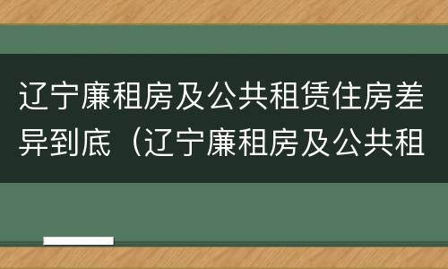 辽宁廉租房及公共租赁住房差异到底（辽宁廉租房及公共租赁住房差异到底多大）