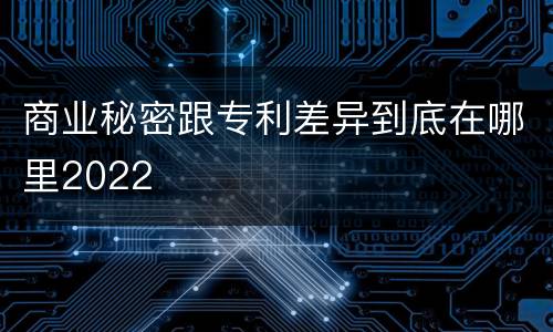商业秘密跟专利差异到底在哪里2022