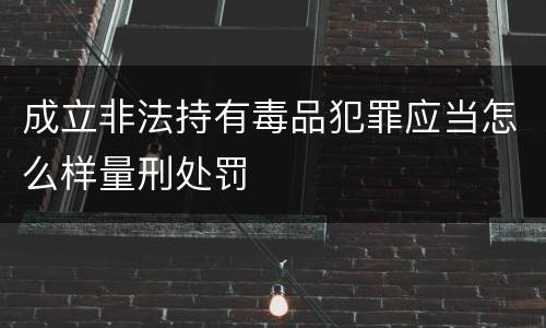 成立非法持有毒品犯罪应当怎么样量刑处罚