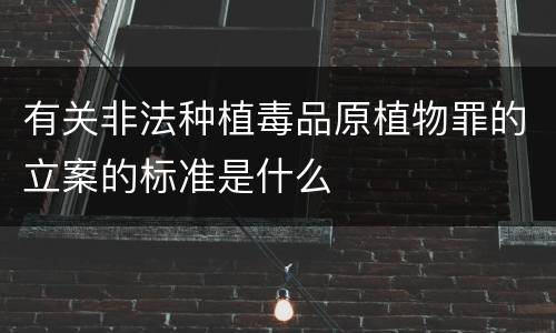有关非法种植毒品原植物罪的立案的标准是什么