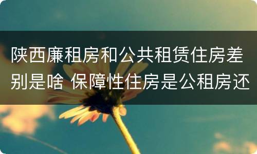 陕西廉租房和公共租赁住房差别是啥 保障性住房是公租房还是廉租房?