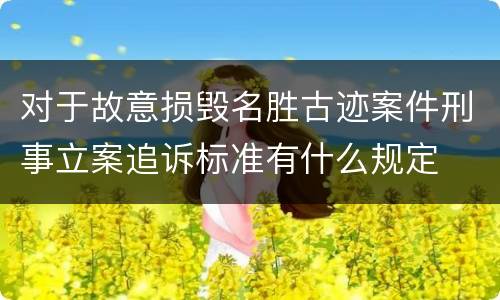 对于故意损毁名胜古迹案件刑事立案追诉标准有什么规定