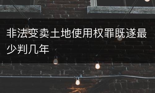非法变卖土地使用权罪既遂最少判几年