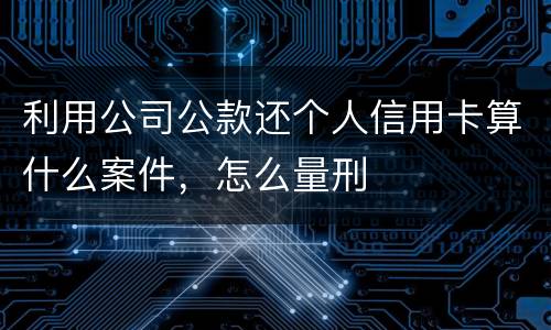 利用公司公款还个人信用卡算什么案件，怎么量刑