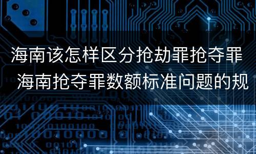 海南该怎样区分抢劫罪抢夺罪 海南抢夺罪数额标准问题的规定