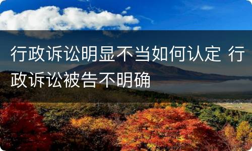 行政诉讼明显不当如何认定 行政诉讼被告不明确