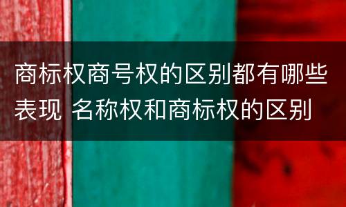 商标权商号权的区别都有哪些表现 名称权和商标权的区别