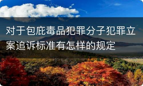 对于包庇毒品犯罪分子犯罪立案追诉标准有怎样的规定