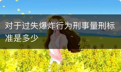 对于过失爆炸行为刑事量刑标准是多少