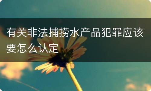 有关非法捕捞水产品犯罪应该要怎么认定