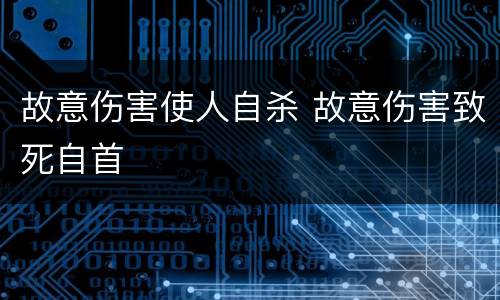 故意伤害使人自杀 故意伤害致死自首