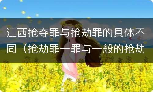 江西抢夺罪与抢劫罪的具体不同（抢劫罪一罪与一般的抢劫罪区别）