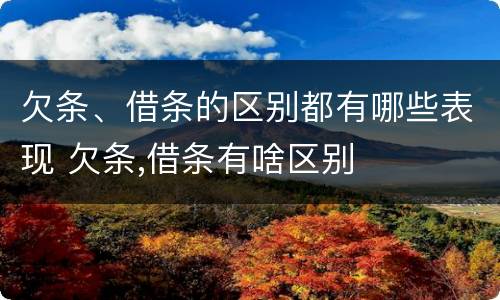 欠条、借条的区别都有哪些表现 欠条,借条有啥区别