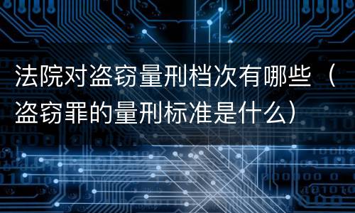 法院对盗窃量刑档次有哪些（盗窃罪的量刑标准是什么）