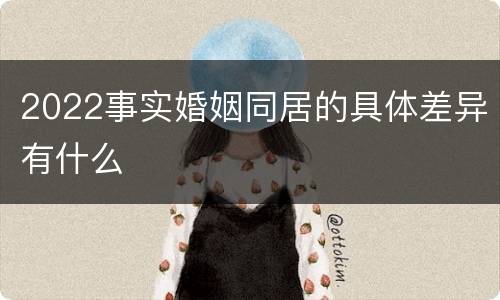 2022事实婚姻同居的具体差异有什么