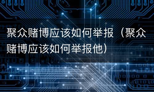 聚众赌博应该如何举报（聚众赌博应该如何举报他）
