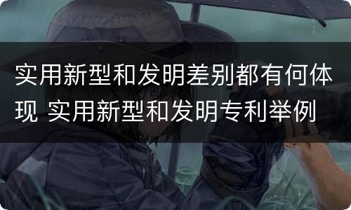 实用新型和发明差别都有何体现 实用新型和发明专利举例