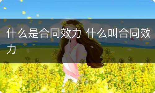 什么是合同效力 什么叫合同效力