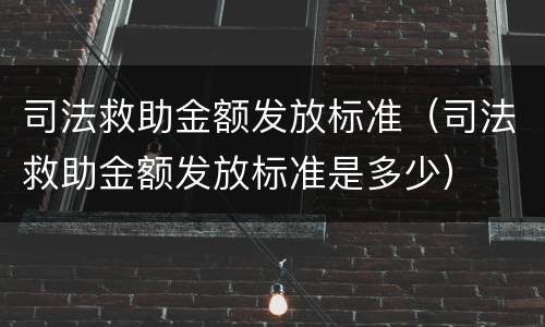 司法救助金额发放标准（司法救助金额发放标准是多少）