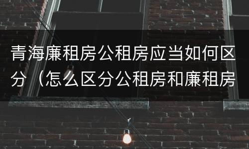 青海廉租房公租房应当如何区分（怎么区分公租房和廉租房）