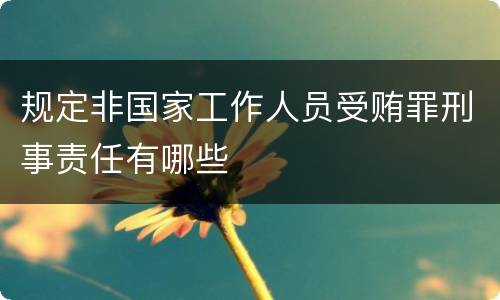 规定非国家工作人员受贿罪刑事责任有哪些