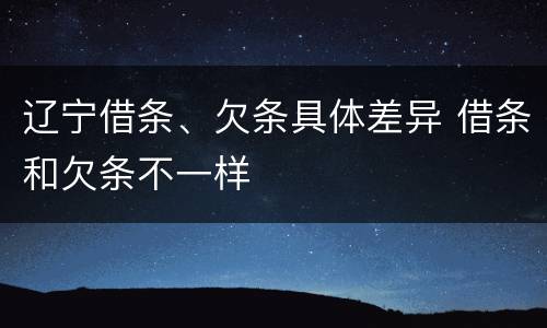 辽宁借条、欠条具体差异 借条和欠条不一样