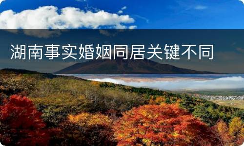 湖南事实婚姻同居关键不同