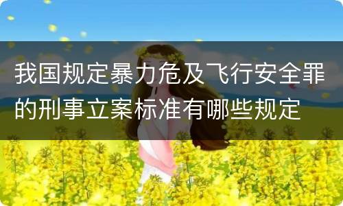 我国规定暴力危及飞行安全罪的刑事立案标准有哪些规定
