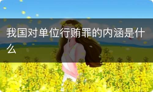 我国对单位行贿罪的内涵是什么