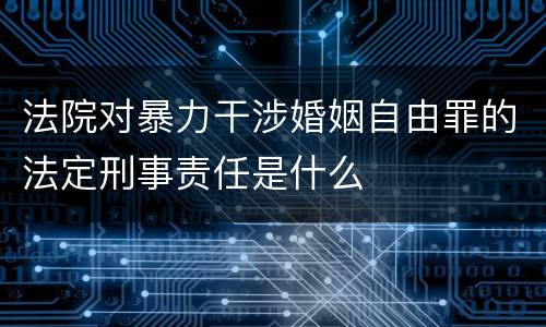 法院对暴力干涉婚姻自由罪的法定刑事责任是什么