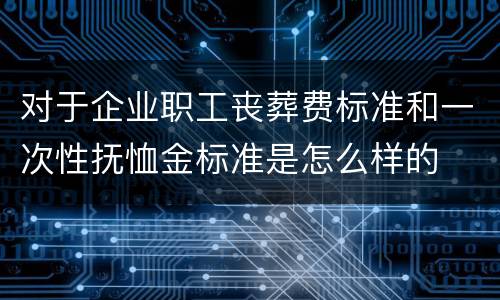 对于企业职工丧葬费标准和一次性抚恤金标准是怎么样的