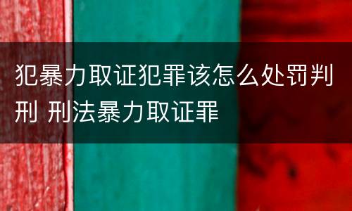 犯暴力取证犯罪该怎么处罚判刑 刑法暴力取证罪