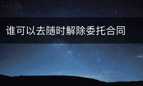 谁可以去随时解除委托合同