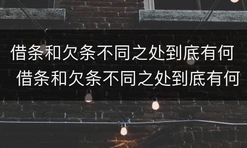 借条和欠条不同之处到底有何 借条和欠条不同之处到底有何不同