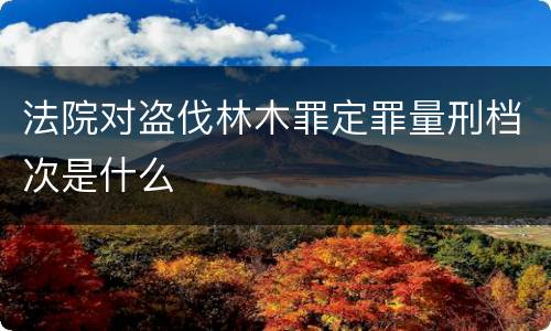 法院对盗伐林木罪定罪量刑档次是什么