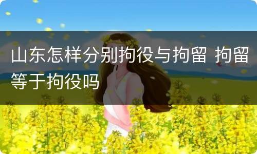 山东怎样分别拘役与拘留 拘留等于拘役吗
