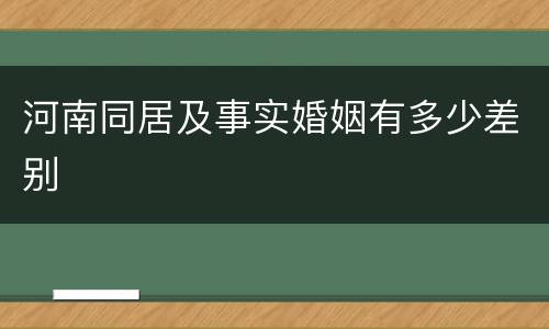 河南同居及事实婚姻有多少差别