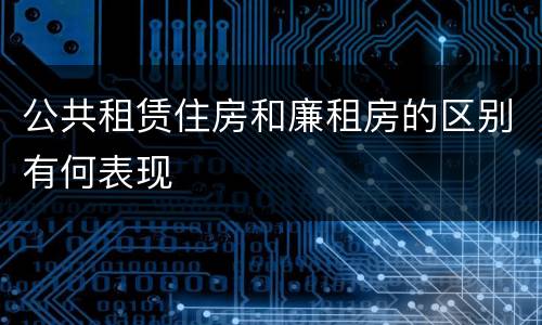 公共租赁住房和廉租房的区别有何表现