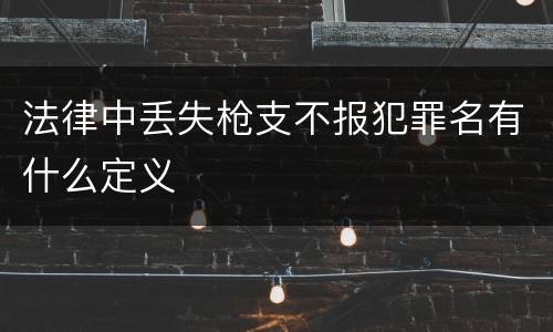 法律中丢失枪支不报犯罪名有什么定义