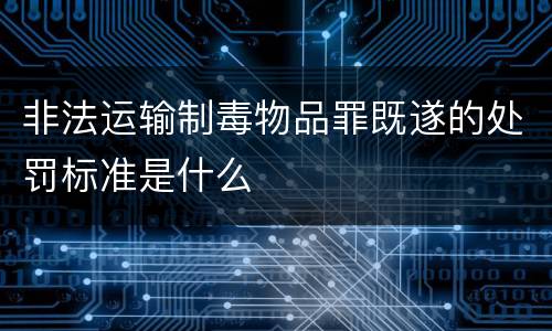 非法运输制毒物品罪既遂的处罚标准是什么