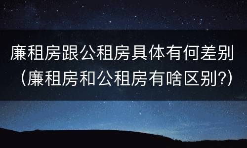 廉租房跟公租房具体有何差别（廉租房和公租房有啥区别?）