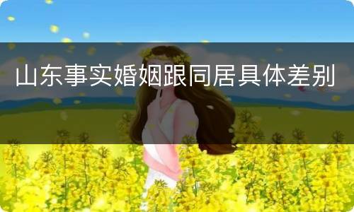 山东事实婚姻跟同居具体差别