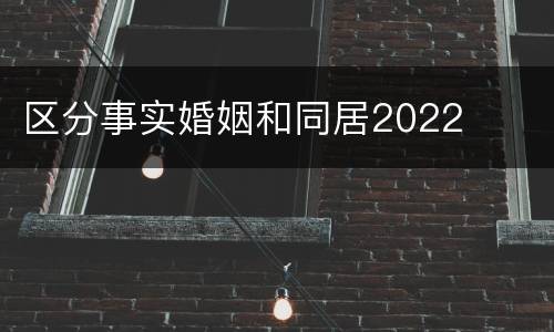 区分事实婚姻和同居2022