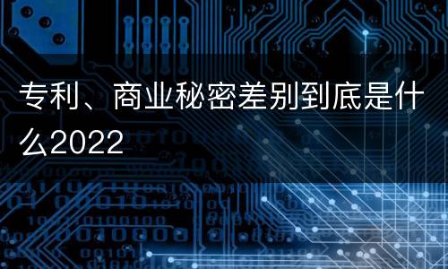 专利、商业秘密差别到底是什么2022
