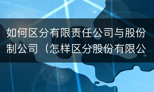 如何区分有限责任公司与股份制公司（怎样区分股份有限公司和有限责任公司）