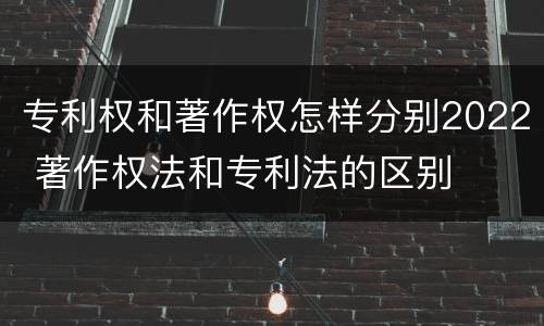 专利权和著作权怎样分别2022 著作权法和专利法的区别
