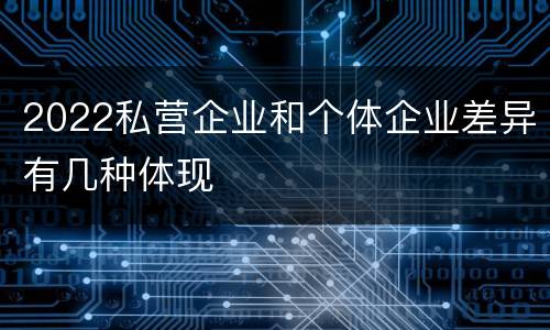 2022私营企业和个体企业差异有几种体现