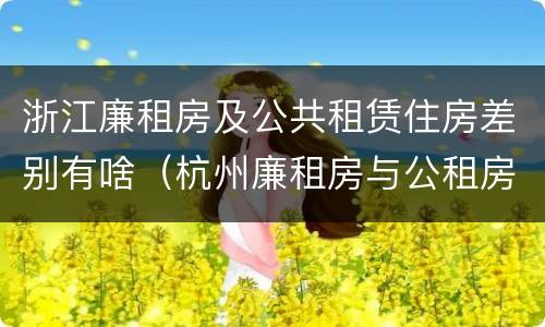 浙江廉租房及公共租赁住房差别有啥（杭州廉租房与公租房的区别）