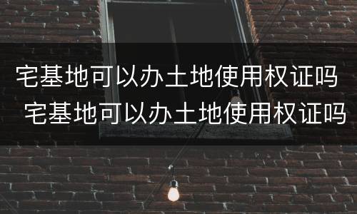 宅基地可以办土地使用权证吗 宅基地可以办土地使用权证吗
